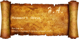 Hemmert Anna névjegykártya